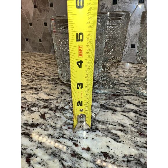 Anchor Hocking Wexford Wine Juice Goblets 5 3/8" Clear Glass Set of 4 Vintage - Picture 4 of 5